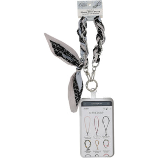 Blue Geometric Chained Scarf Hands-Free Wrist Strap