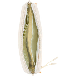 White Jacquard Woven Phone Lanyard with Pouch