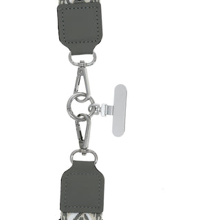 Gray Jacquard Woven Phone Lanyard with Pouch