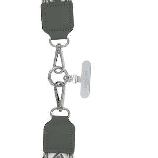 Gray Jacquard Woven Phone Lanyard with Pouch