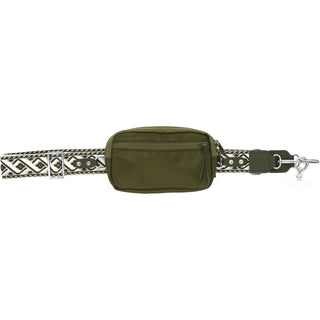 Green Jacquard Woven Phone Lanyard with Pouch
