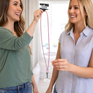 Pink Crossbody Soft Gemmed Phone Lanyard