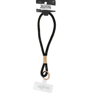 Black Wristlet Soft Gemmed Phone Wrist Strap