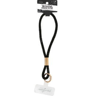 Black Wristlet Soft Gemmed Phone Wrist Strap