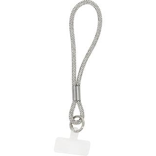 White Wristlet Soft Gemmed Phone Wrist Strap