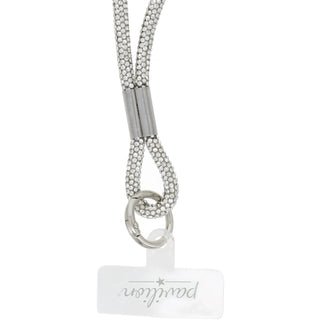 White Wristlet Soft Gemmed Phone Wrist Strap