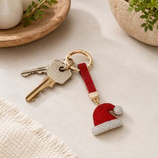 Santa Hat Gemmed Bag Charm