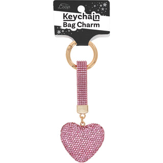 Heart Gemmed Bag Charm