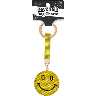Smiley Gemmed Bag Charm