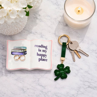 Lucky Clover Gemmed Bag Charm