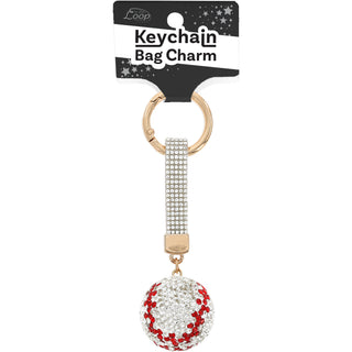 Baseball Gemmed Bag Charm