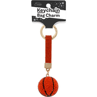 Basketball Gemmed Bag Charm
