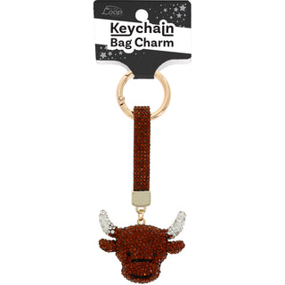 Highland Cow Gemmed Bag Charm