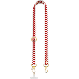 Red Embroidered Crossbody Phone Lanyard