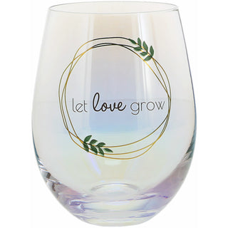 Let Love Grow 18 oz Stemless Wine Glass
