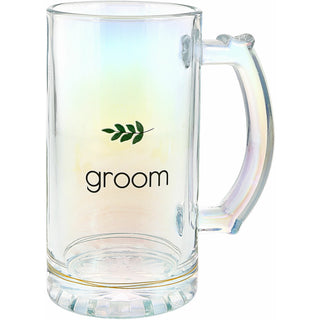Groom 16 oz Glass Stein