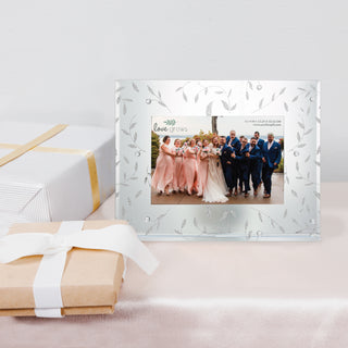 Clear Gems & Silver Glitter 9" x 7" Frame (Holds 6" x 4" Photo)