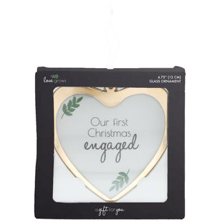 First Christmas Engaged 4.75" Glass Ornament