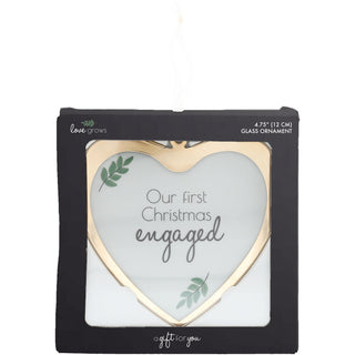 First Christmas Engaged 4.75" Glass Ornament