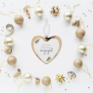 First Christmas Engaged 4.75" Glass Ornament