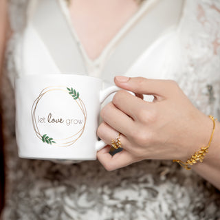 Maid of Honor - White Zircon Leaf Adjustable 14K Gold Plated Ring