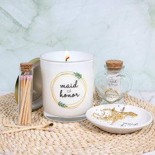 Maid of Honor 10 oz - 100% Soy Wax Candle with Matches Scent: Tranquility