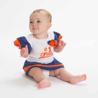 Blue & Orange #1 Fan Onesie Dress