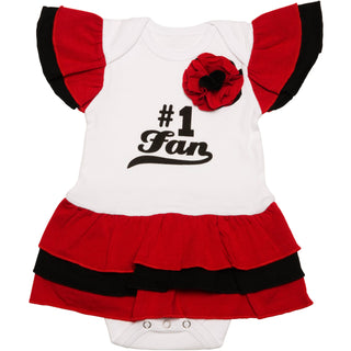 Red & Black #1 Fan Onesie Dress