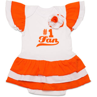 Orange & White #1 Fan Onesie Dress