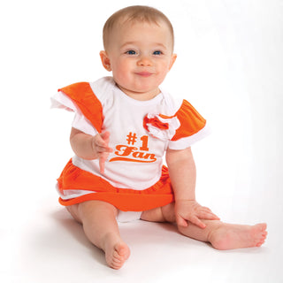 Orange & White #1 Fan Onesie Dress