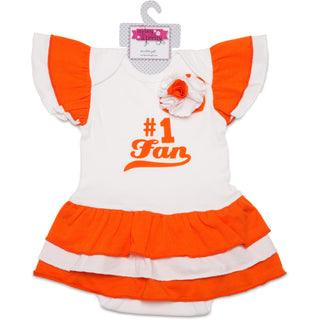 Orange & White #1 Fan Onesie Dress