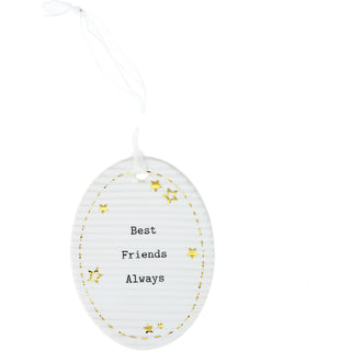 Best Friends 3.5" Hanging Oval Plaque