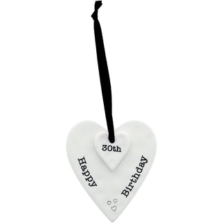 Happy 30th Birthday 3" Ceramic Keepsake Heart Plaque