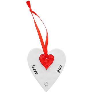 Love You 3" Ceramic Keepsake Heart Plaque
