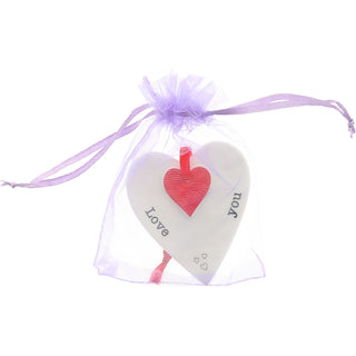 Love You 3" Ceramic Keepsake Heart Plaque