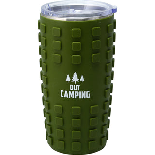 Out Camping 20 oz Travel Tumbler with 3D Silicone Wrap