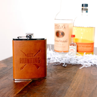 Out Hunting PU Leather & Stainless Steel 8 oz Flask