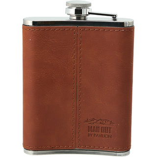 Out Camping PU Leather & Stainless Steel 8 oz Flask