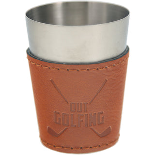 Out Golfing Stainless Shot Glass with Sleeve