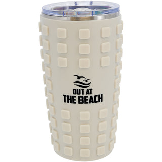 Out at the Beach 20 oz Travel Tumbler with 3D Silicone Wrap