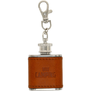 Out Camping PU Leather & Stainless Steel 1 oz Mini Flask