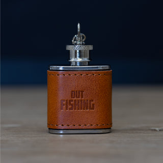 Out Fishing PU Leather & Stainless Steel 1 oz Mini Flask