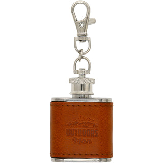 Outdoors Man PU Leather & Stainless Steel 1 oz Mini Flask
