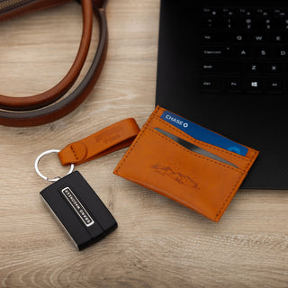 Outdoors Man PU Leather Keyring & Wallet Set