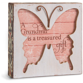 Grandma 4.5" Butterfly Plaque