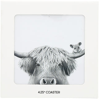 Highland Cow 4.25" Coaster