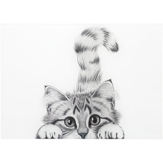 Cat 13.75" x 9.75" Glass Cutting Board