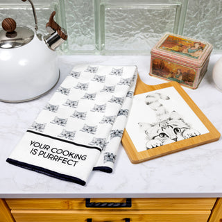 Purrfect Cotton Blend Tea Towel