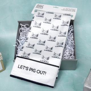 Pig Out Cotton Blend Tea Towel