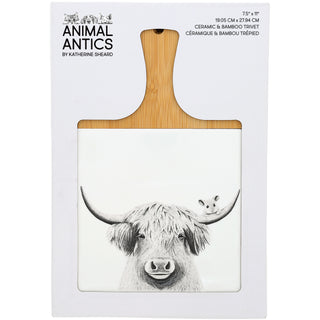 Highland Cow Bamboo & Ceramic Tile Trivet